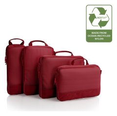 Heys Ecotex Compression Packing Cube 4 Pc Set Red Maple