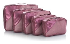 Heys Metallic Packing Cube 5pc Burgundy