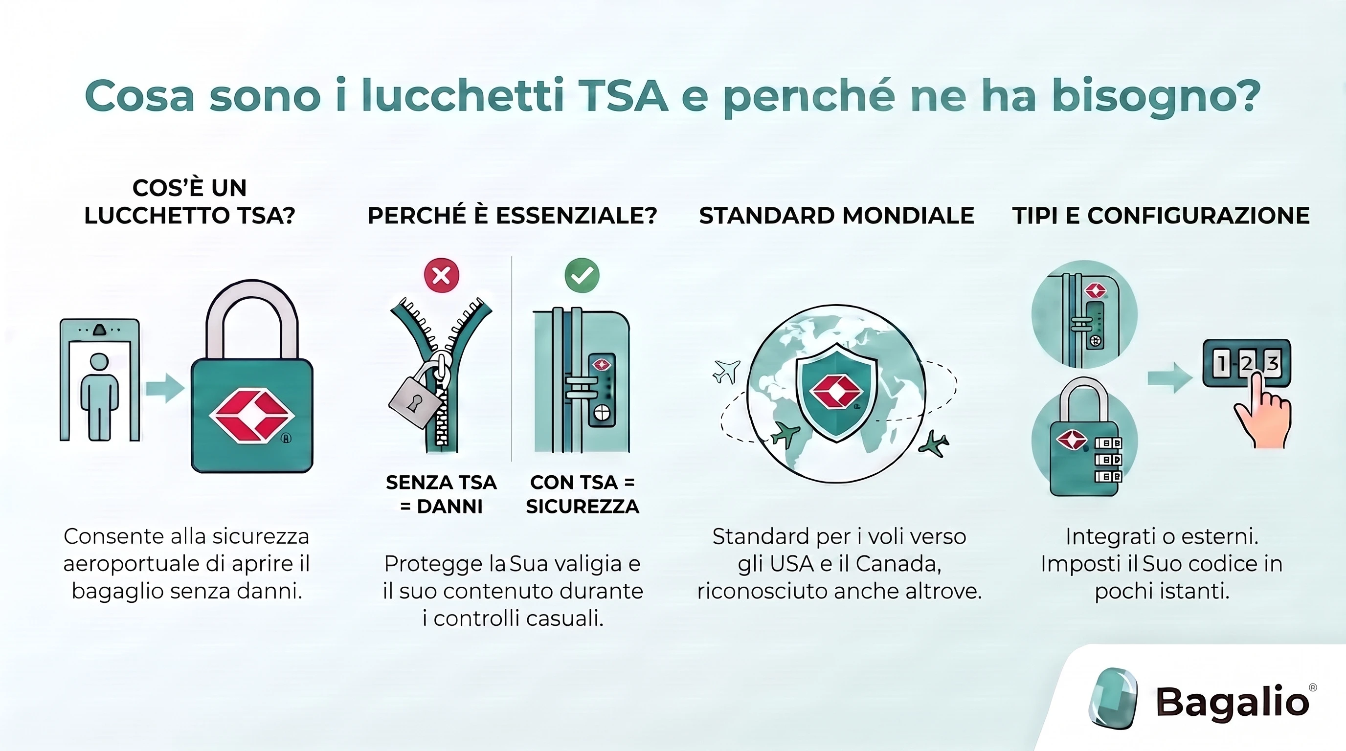 INFOGRAFICA: Cosa sono i lucchetti TSA e perché ne hai bisogno?
