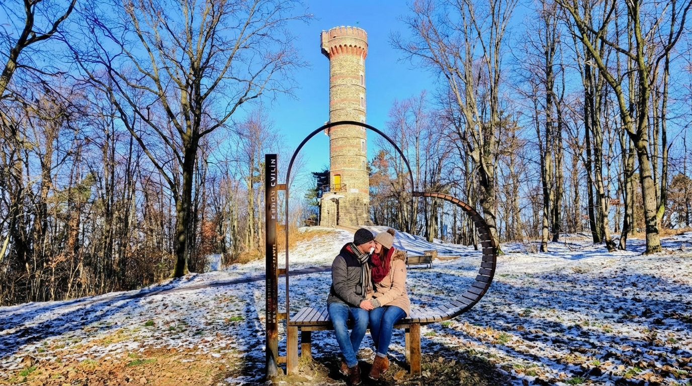 Cuore vicino alla torre panoramica Cvilín (Krnov)